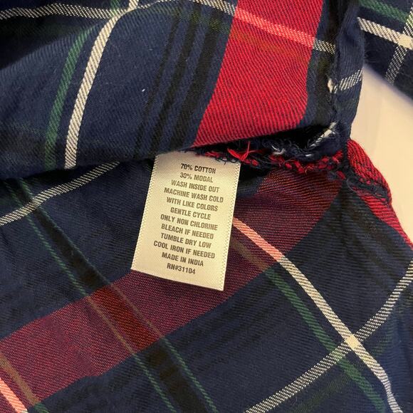 True Craft Womens Plaid Shirt XL Flannel Tartan Lightweight Modal Blend Granola - Picture 9 of 12